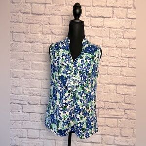 Ann Taylor Factory Sleeveless Blouse with V-neck and Ruffle Details size XS